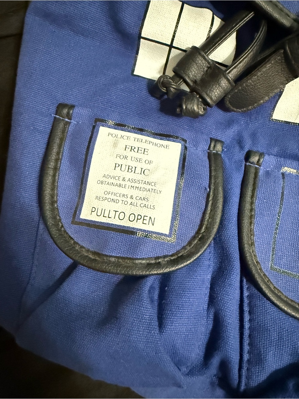 Blue 'Police Box' Canvas Drawstring Backpack - Unbranded - Picture 3 of 6
